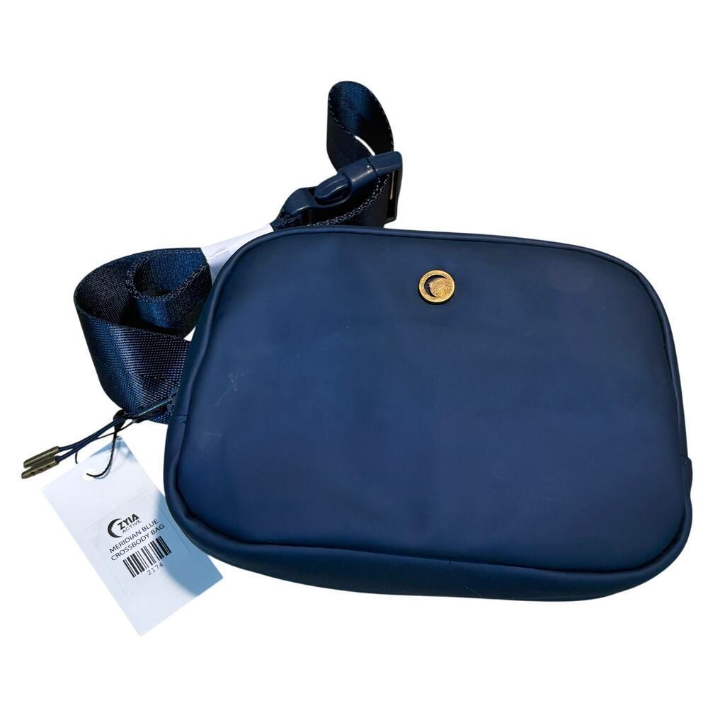 Zyia Active Meridian Blue Zipper Belt Crossbody Workout Activewear Bag New